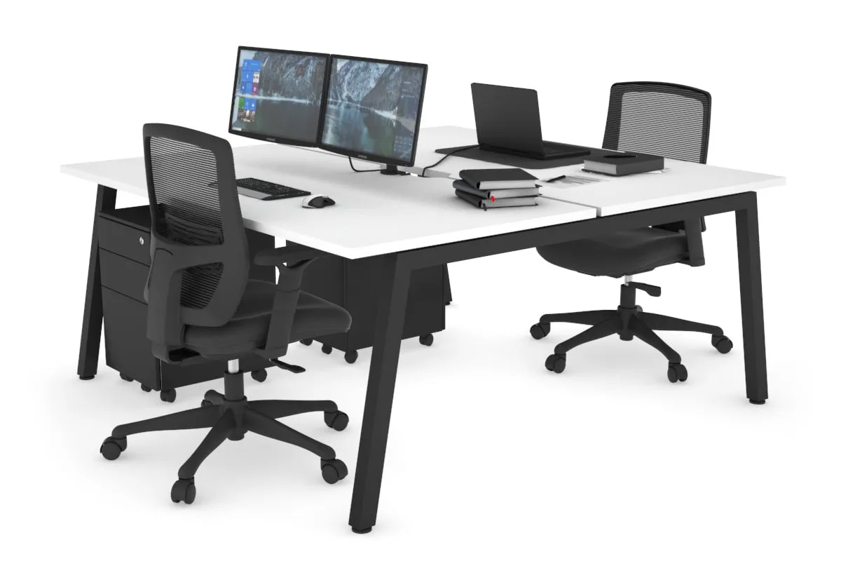 Quadro 2 Person Office Workstation [1600L x 800W with Cable Scallop]