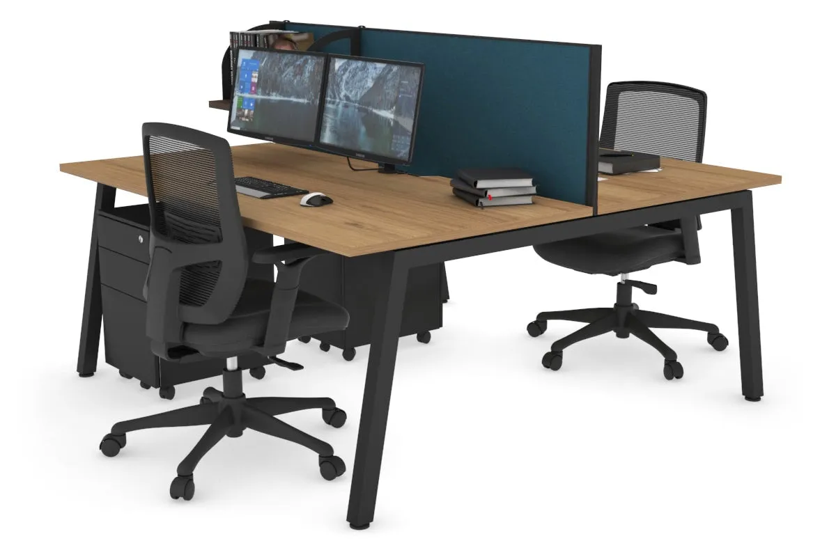 Quadro 2 Person Office Workstation [1600L x 800W with Cable Scallop]