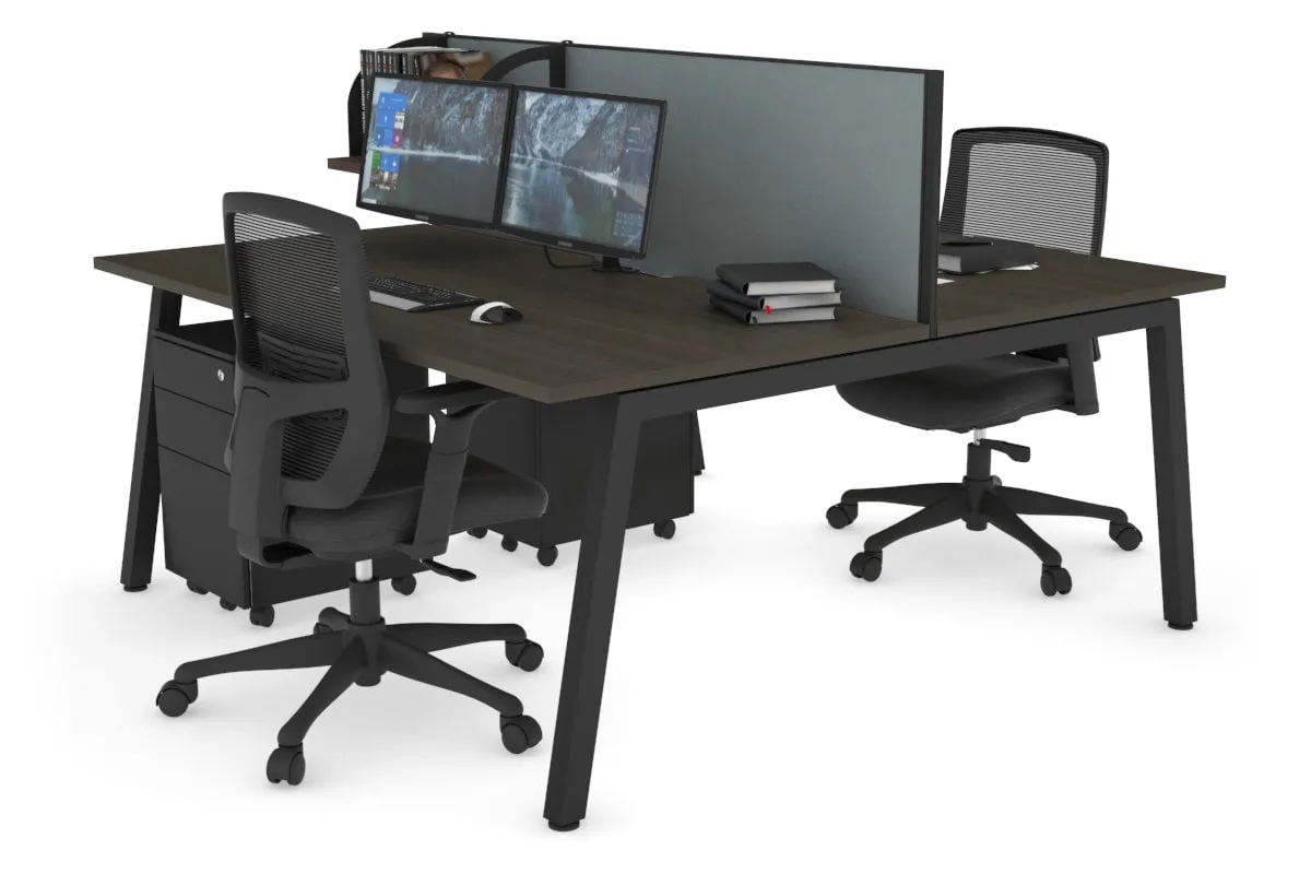 Quadro 2 Person Office Workstation [1600L x 800W with Cable Scallop]