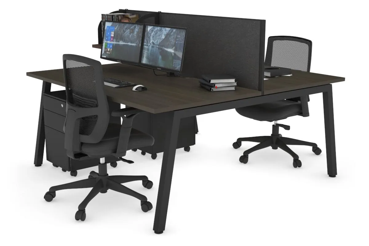 Quadro 2 Person Office Workstation [1600L x 800W with Cable Scallop]
