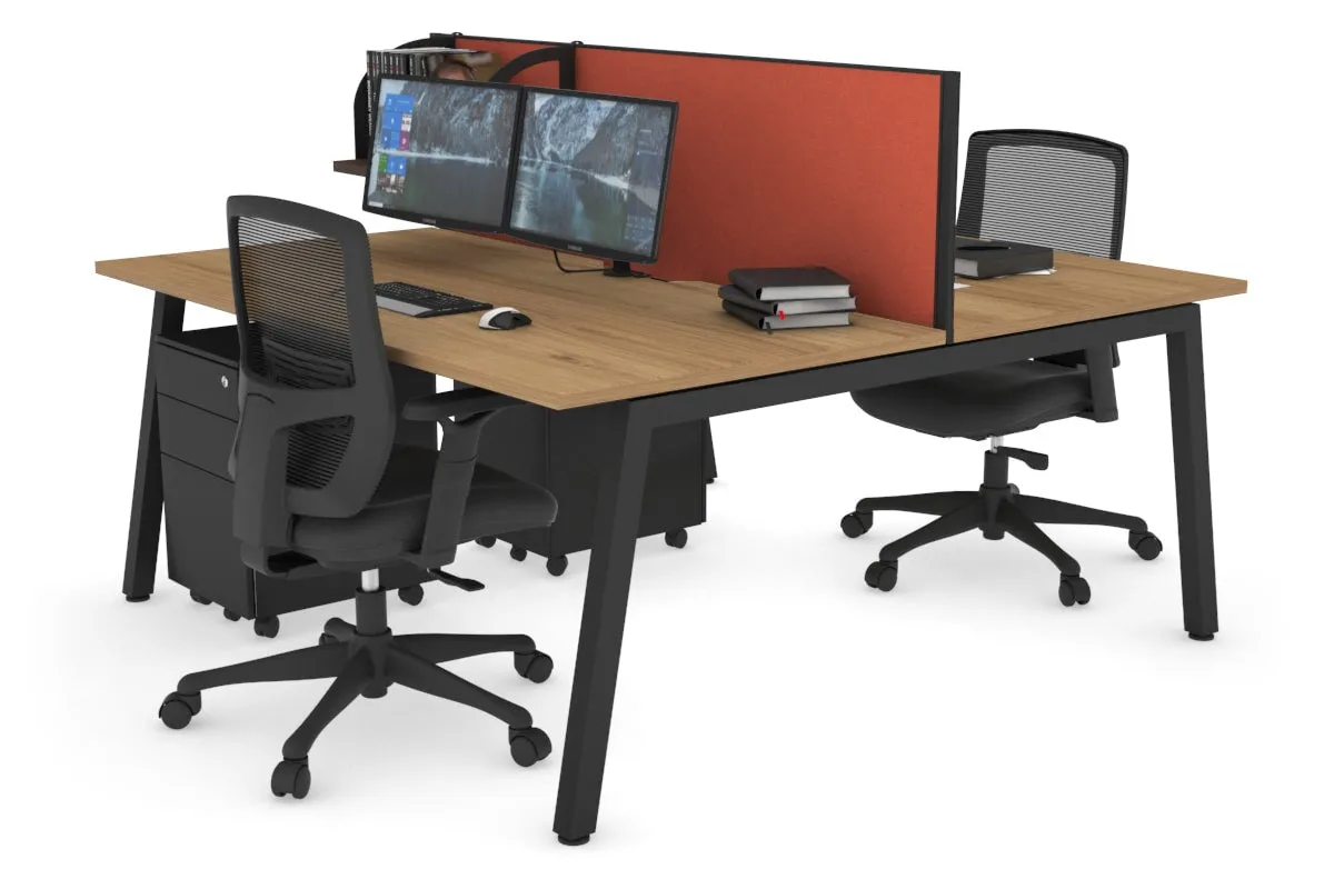 Quadro 2 Person Office Workstation [1600L x 800W with Cable Scallop]