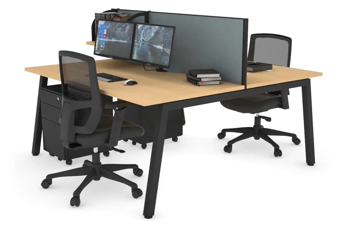 Quadro 2 Person Office Workstation [1600L x 800W with Cable Scallop]