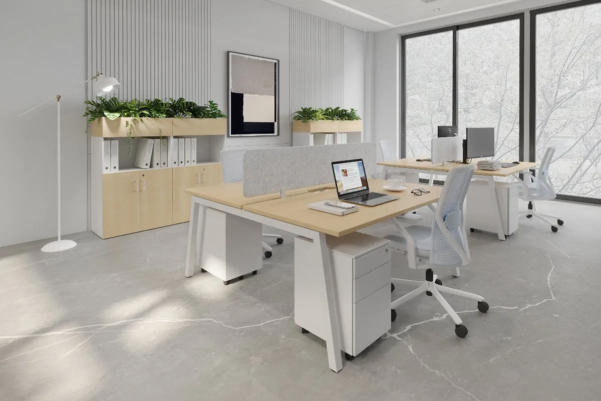 Quadro 2 Person Office Workstation [1600L x 800W with Cable Scallop]