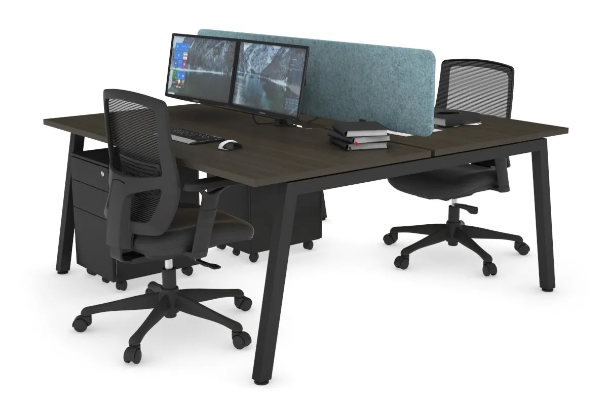 Quadro 2 Person Office Workstation [1600L x 800W with Cable Scallop]