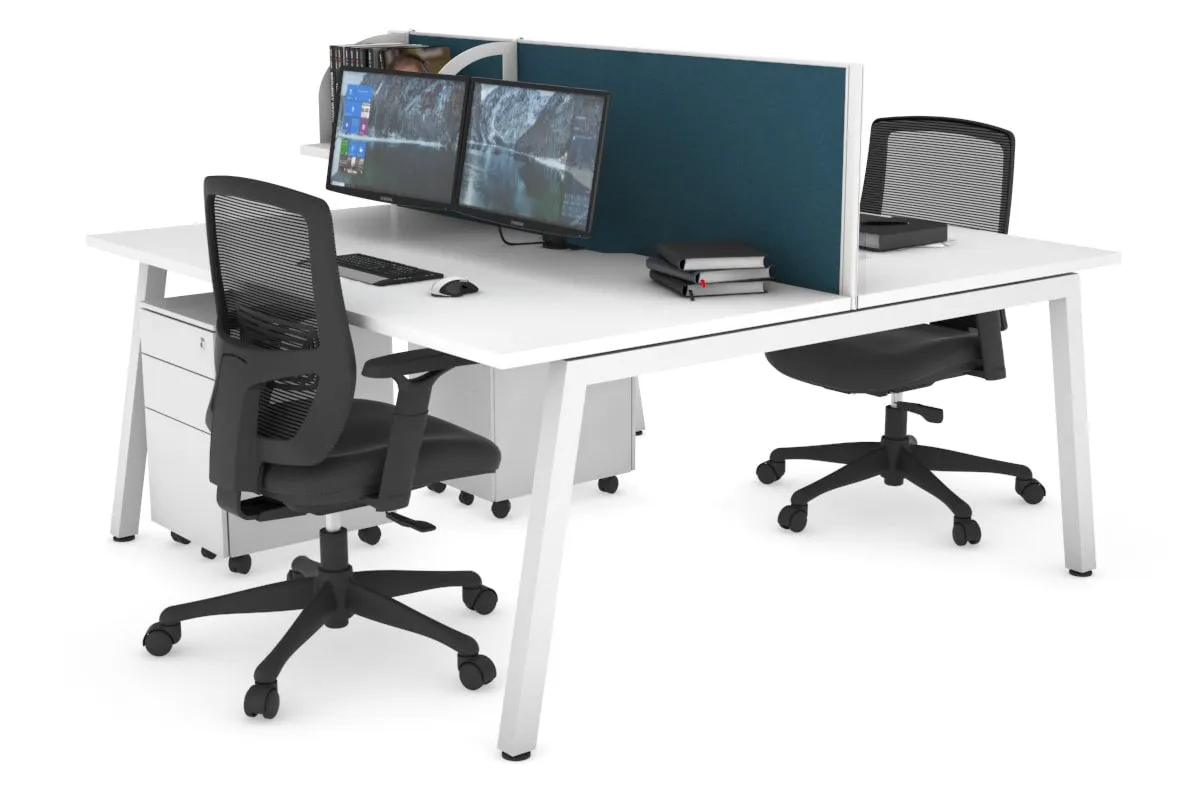 Quadro 2 Person Office Workstation [1600L x 800W with Cable Scallop]