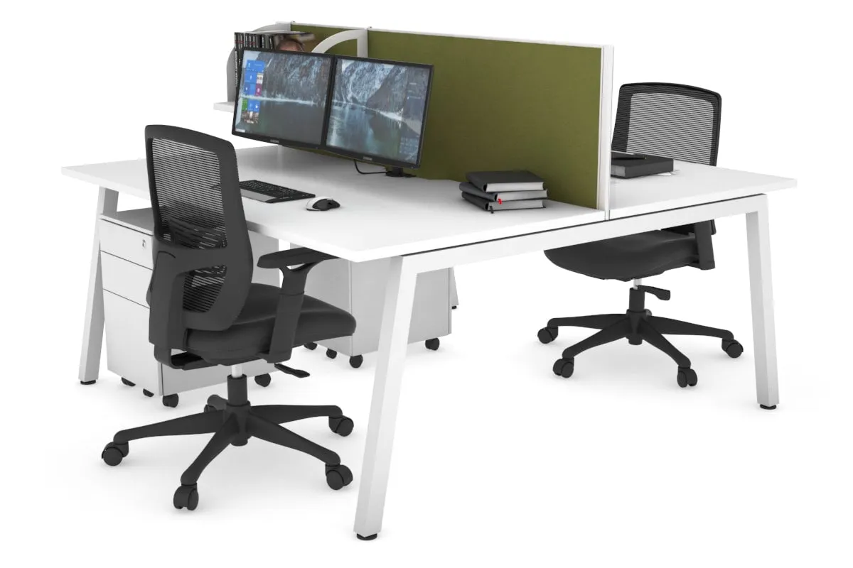 Quadro 2 Person Office Workstation [1600L x 800W with Cable Scallop]