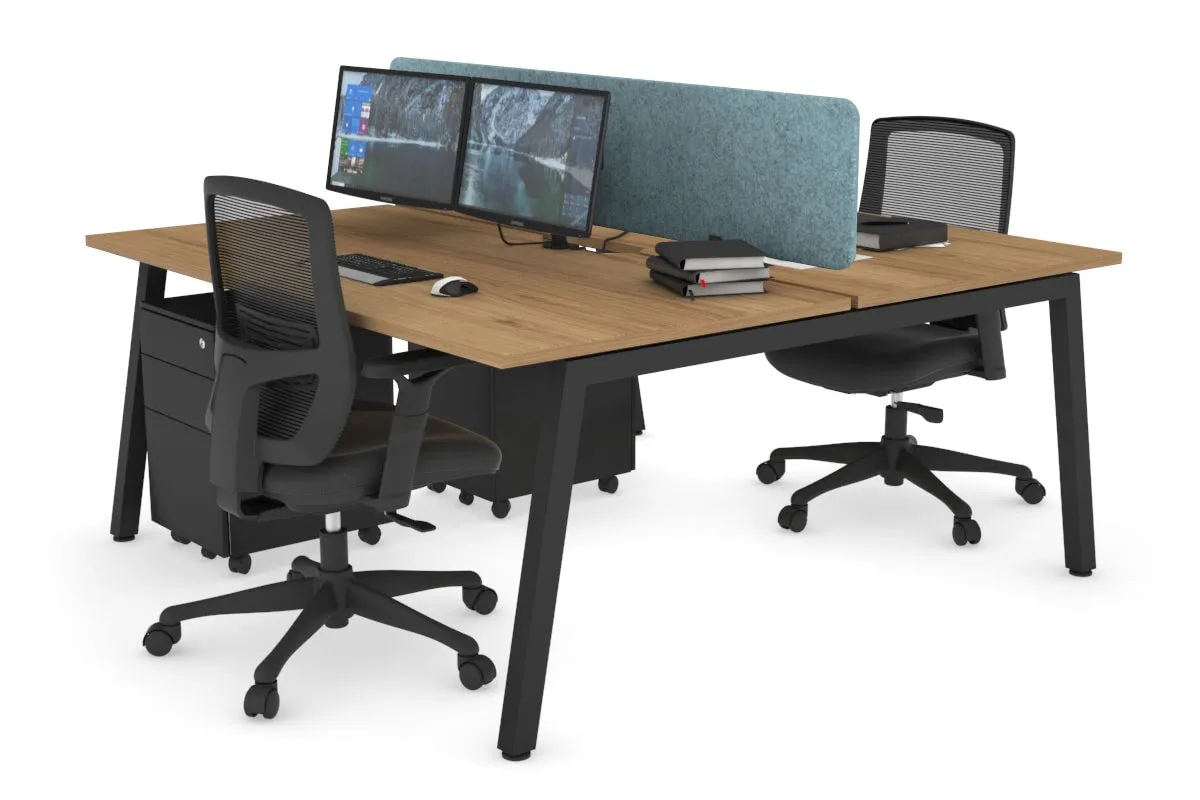 Quadro 2 Person Office Workstation [1600L x 800W with Cable Scallop]