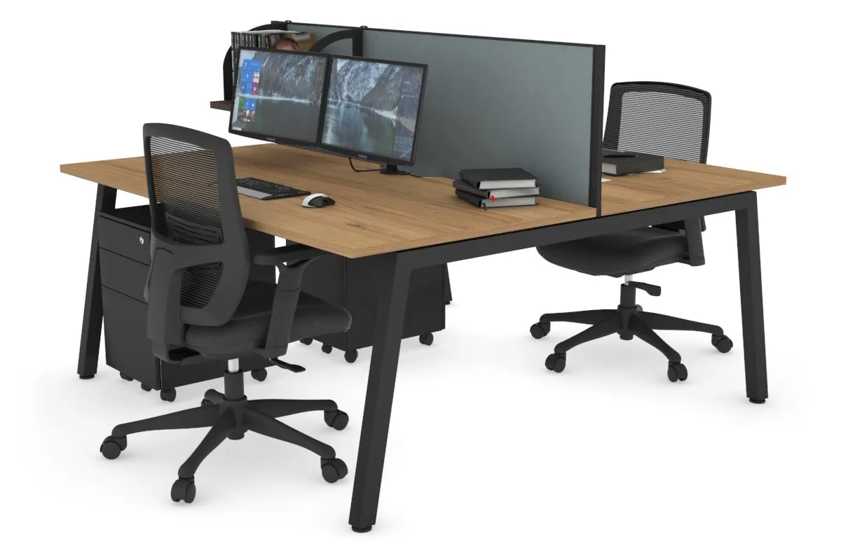 Quadro 2 Person Office Workstation [1600L x 800W with Cable Scallop]