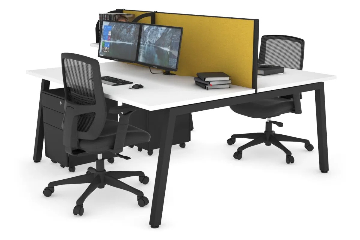 Quadro 2 Person Office Workstation [1600L x 800W with Cable Scallop]