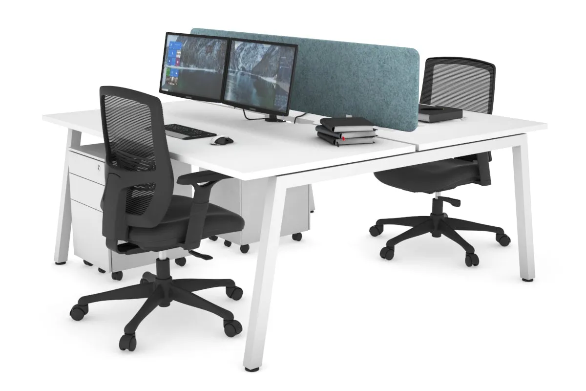 Quadro 2 Person Office Workstation [1600L x 800W with Cable Scallop]