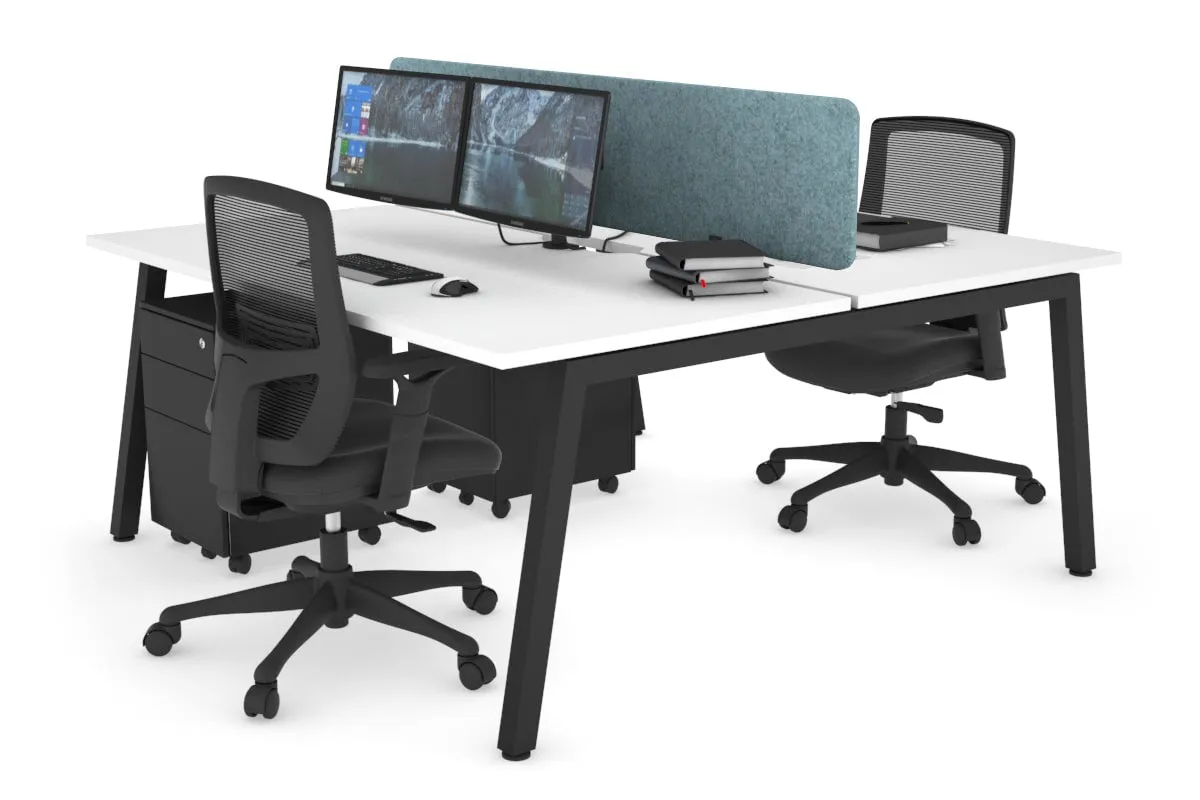 Quadro 2 Person Office Workstation [1600L x 800W with Cable Scallop]