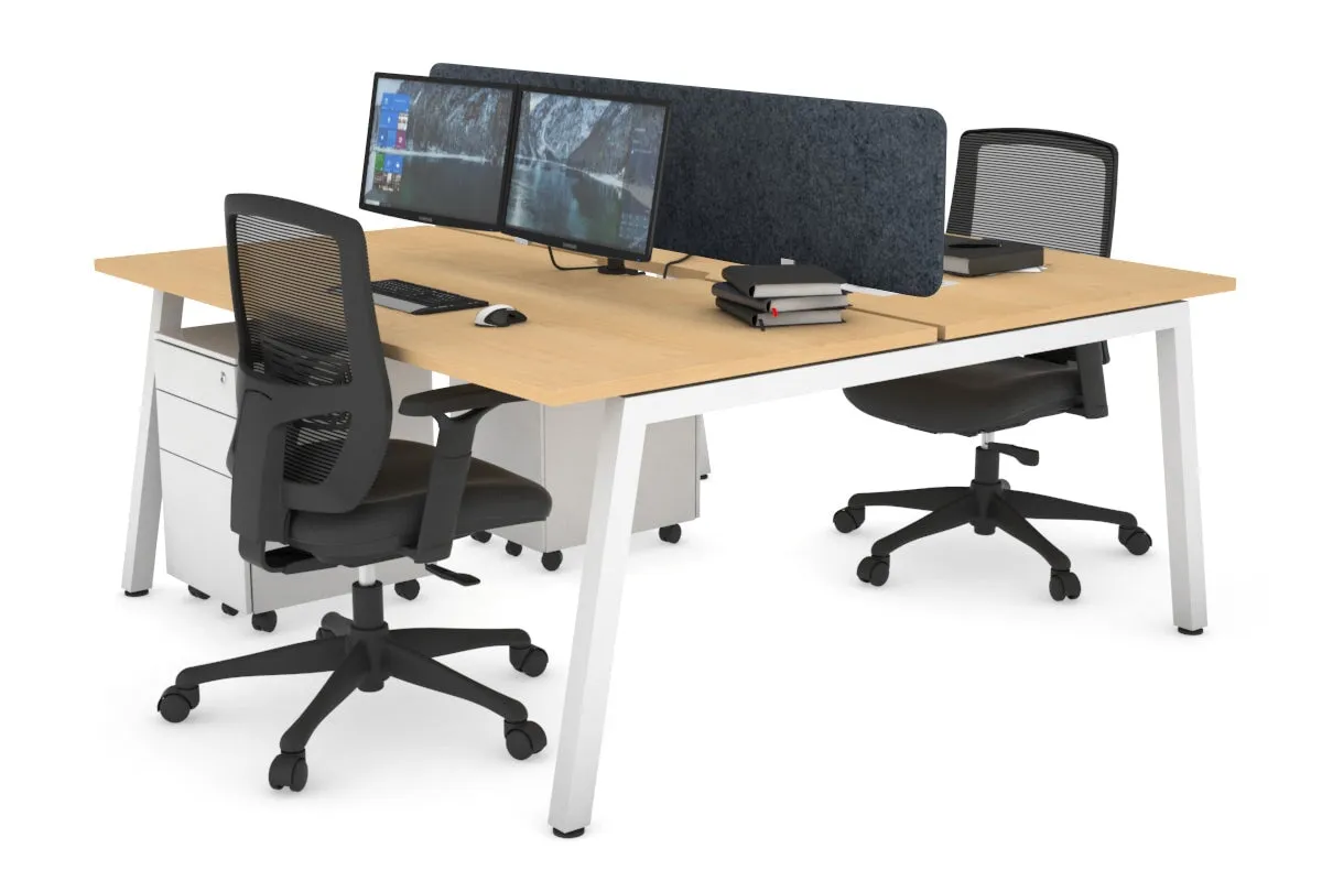 Quadro 2 Person Office Workstation [1600L x 800W with Cable Scallop]