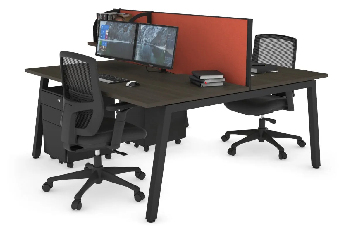 Quadro 2 Person Office Workstation [1600L x 800W with Cable Scallop]