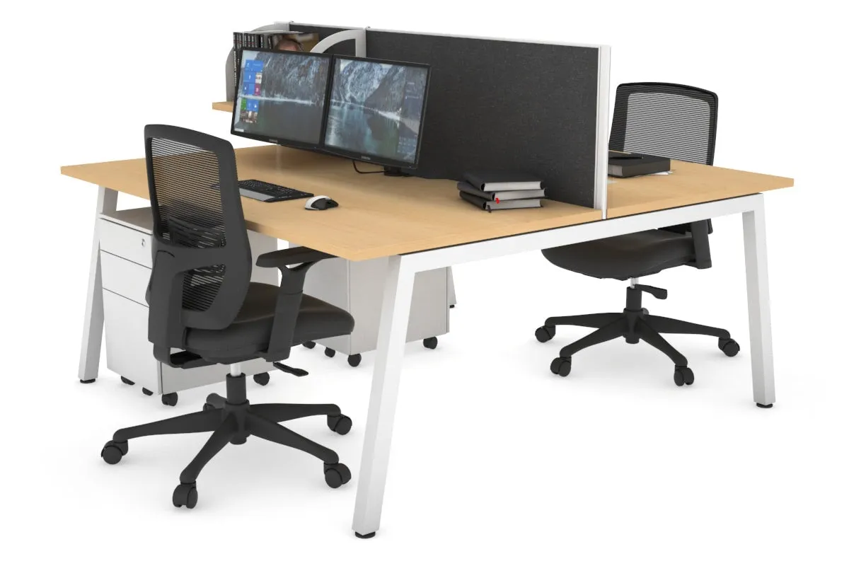 Quadro 2 Person Office Workstation [1600L x 800W with Cable Scallop]