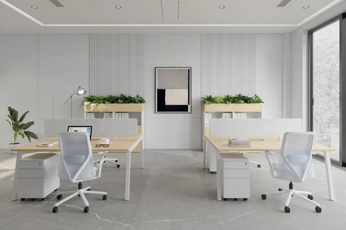 Quadro 2 Person Office Workstation [1600L x 800W with Cable Scallop]
