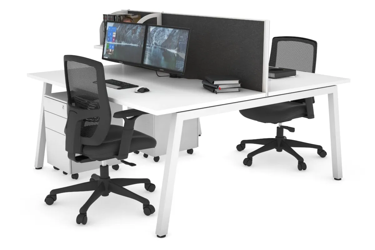 Quadro 2 Person Office Workstation [1600L x 800W with Cable Scallop]