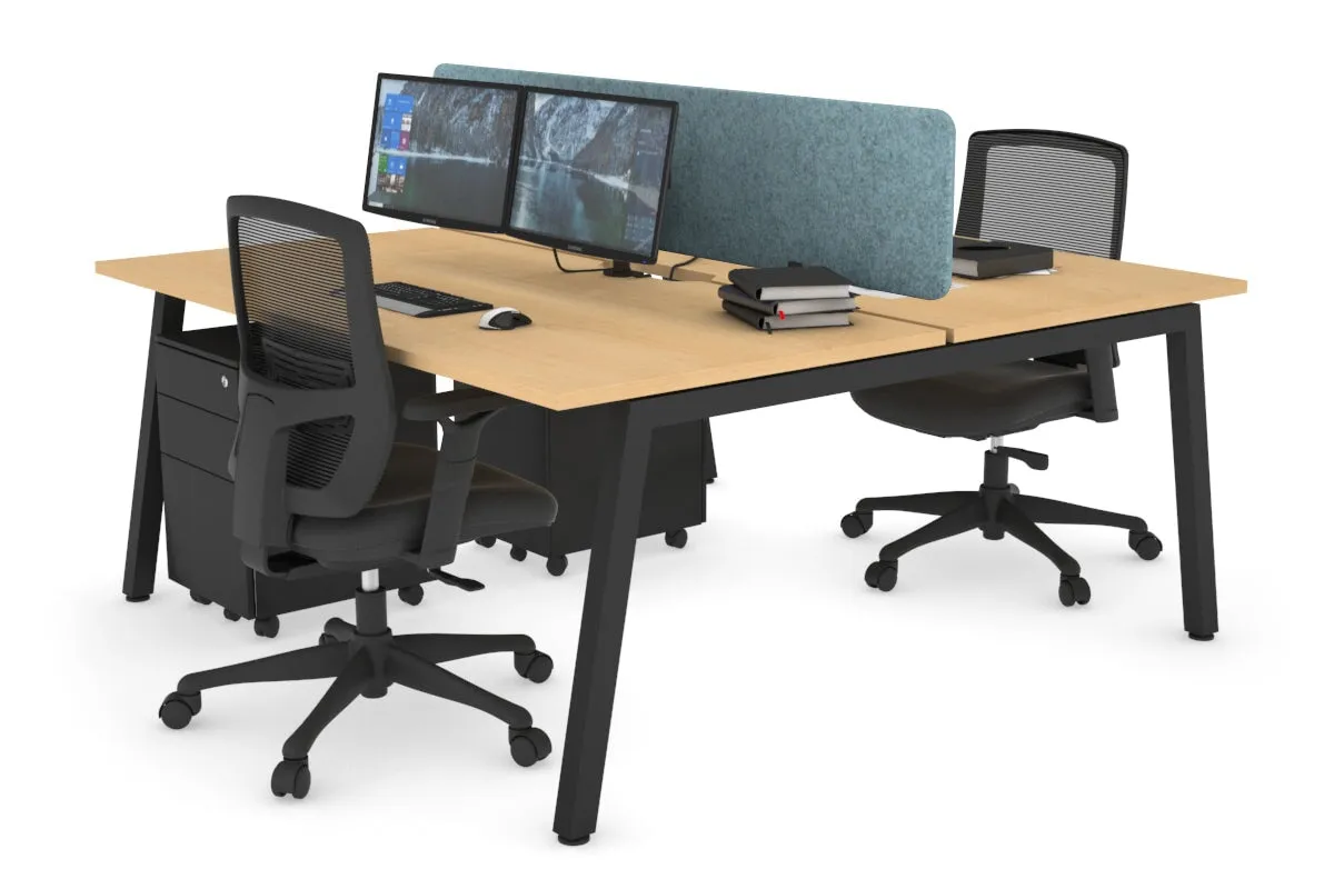 Quadro 2 Person Office Workstation [1600L x 800W with Cable Scallop]