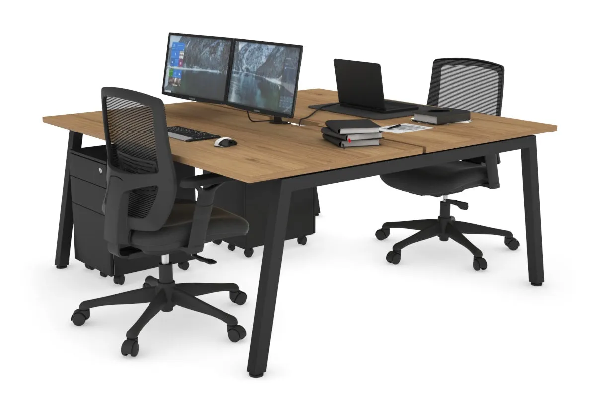 Quadro 2 Person Office Workstation [1600L x 800W with Cable Scallop]