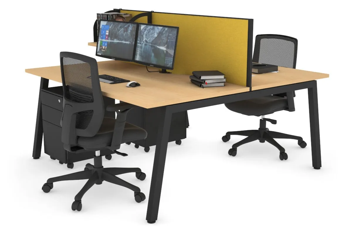 Quadro 2 Person Office Workstation [1600L x 800W with Cable Scallop]
