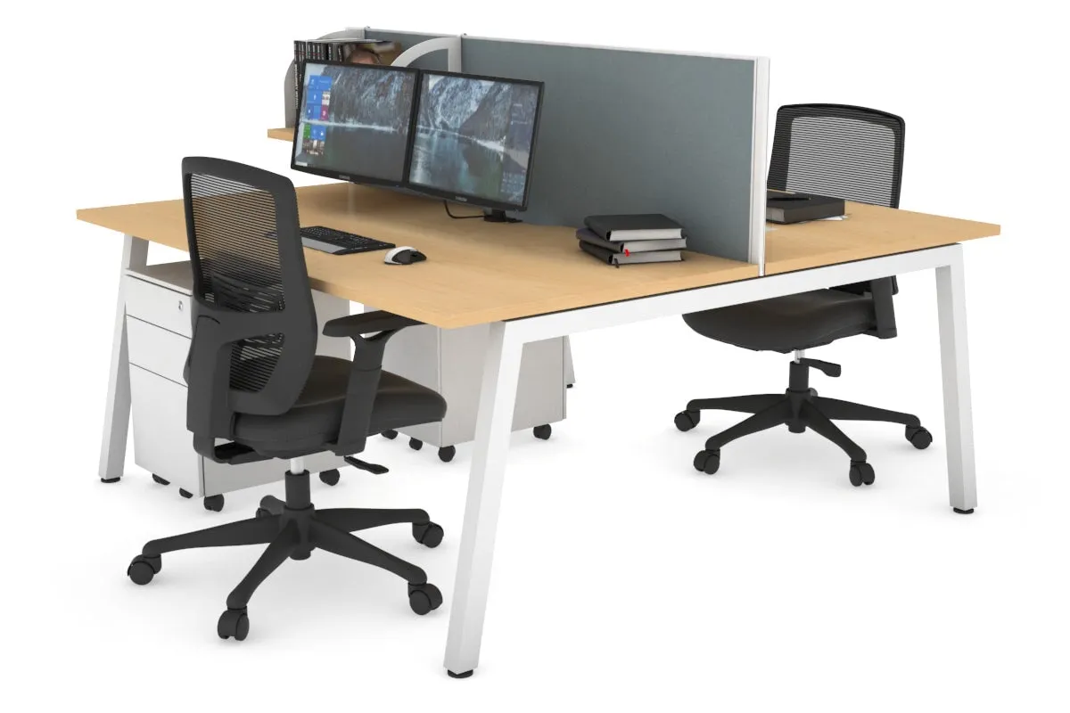 Quadro 2 Person Office Workstation [1600L x 800W with Cable Scallop]