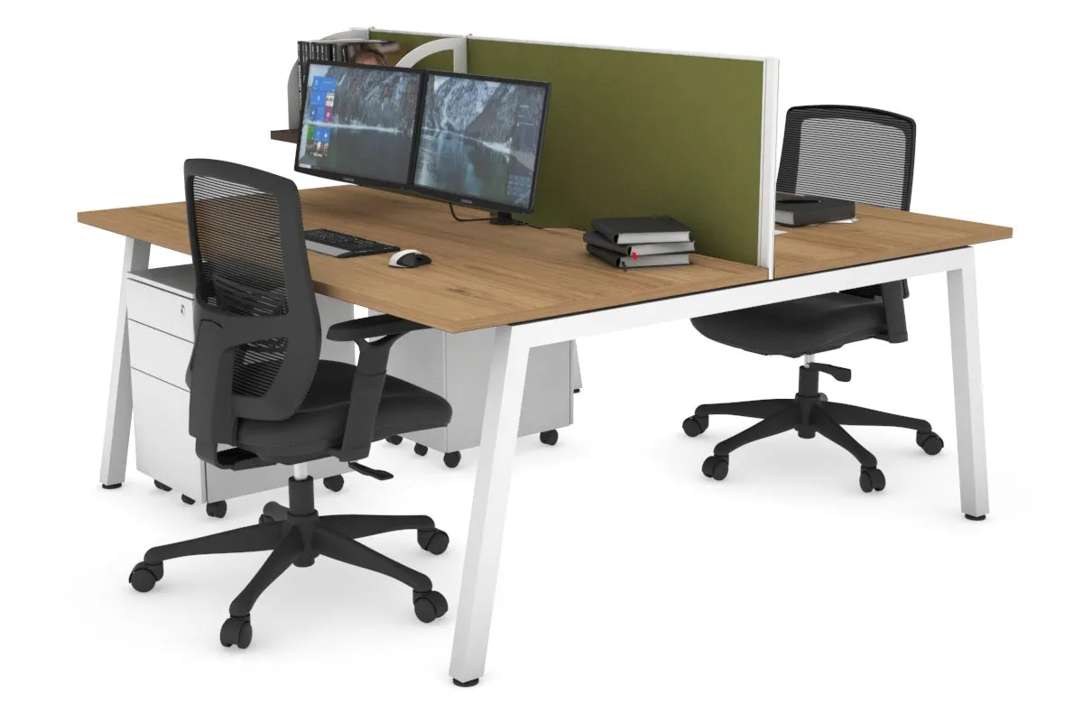 Quadro 2 Person Office Workstation [1600L x 800W with Cable Scallop]