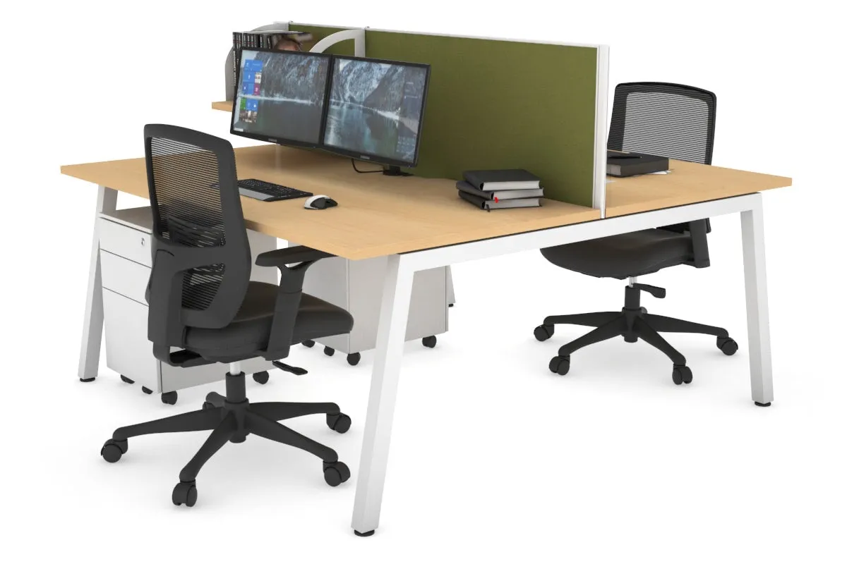 Quadro 2 Person Office Workstation [1600L x 800W with Cable Scallop]