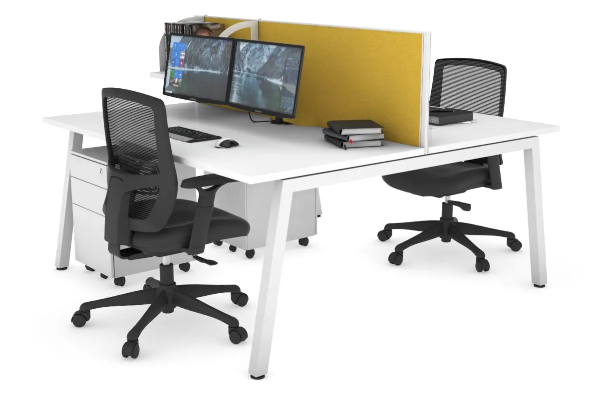 Quadro 2 Person Office Workstation [1600L x 800W with Cable Scallop]
