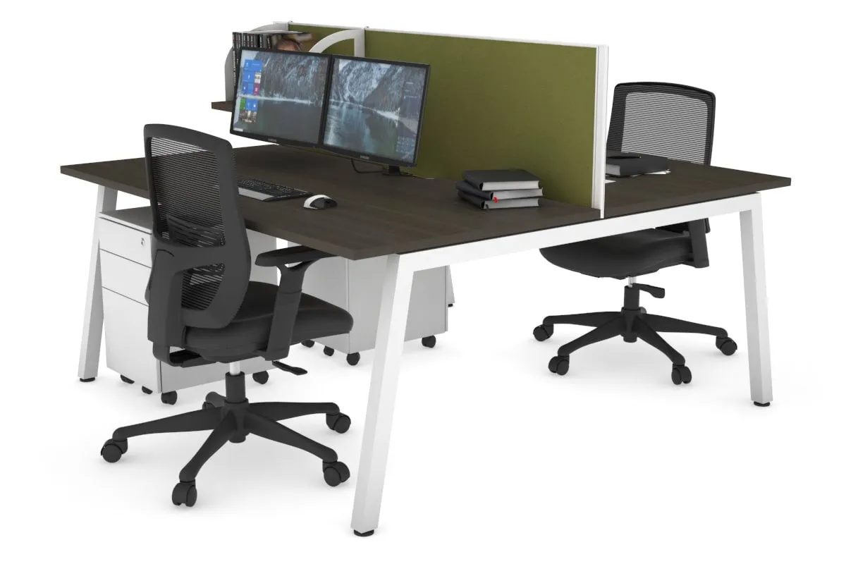Quadro 2 Person Office Workstation [1600L x 800W with Cable Scallop]