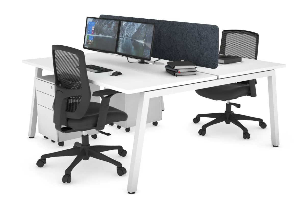 Quadro 2 Person Office Workstation [1600L x 800W with Cable Scallop]