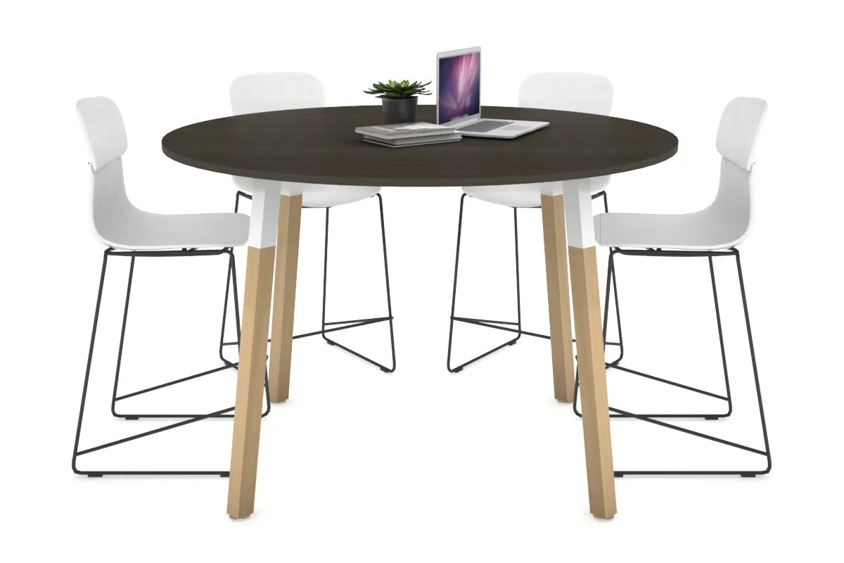 Quadro Counter Wood Legs Round Table [1200 mm]