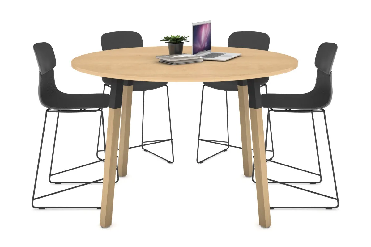 Quadro Counter Wood Legs Round Table [1200 mm]