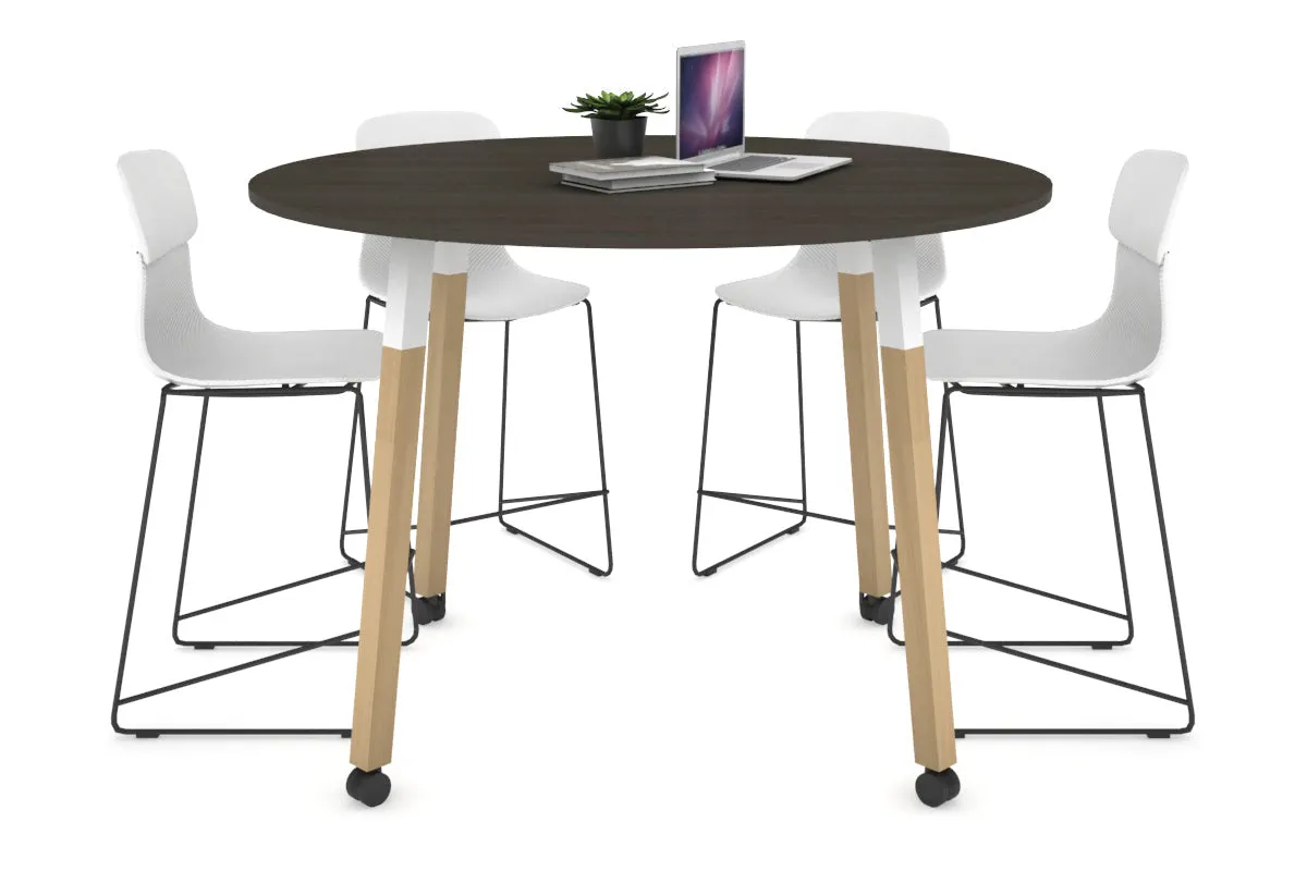Quadro Counter Wood Legs Round Table [1200 mm]