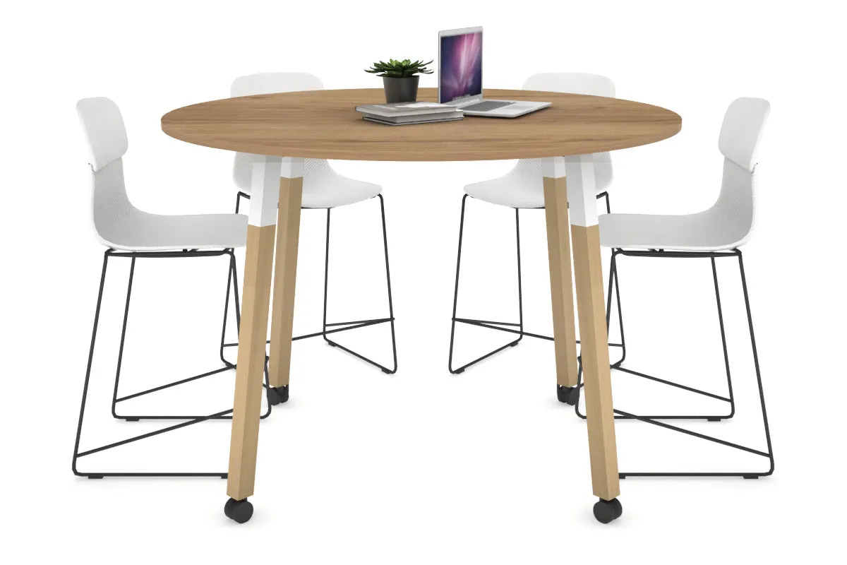 Quadro Counter Wood Legs Round Table [1200 mm]