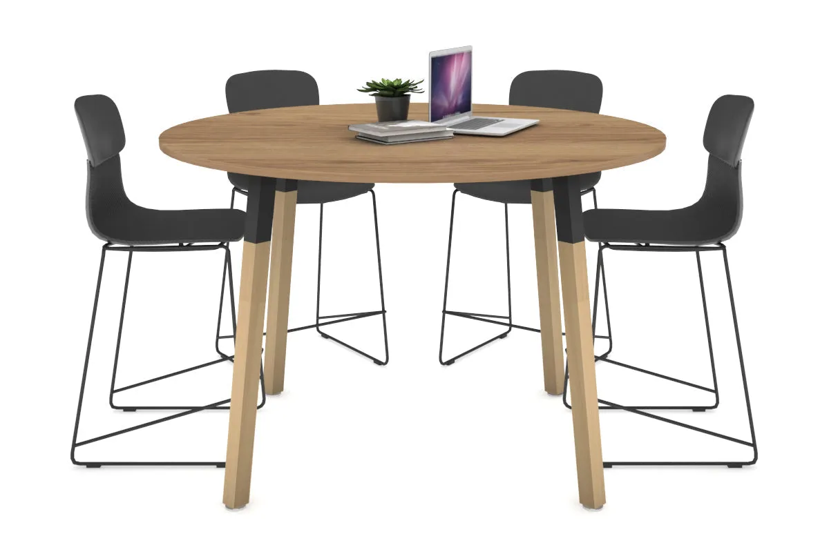 Quadro Counter Wood Legs Round Table [1200 mm]