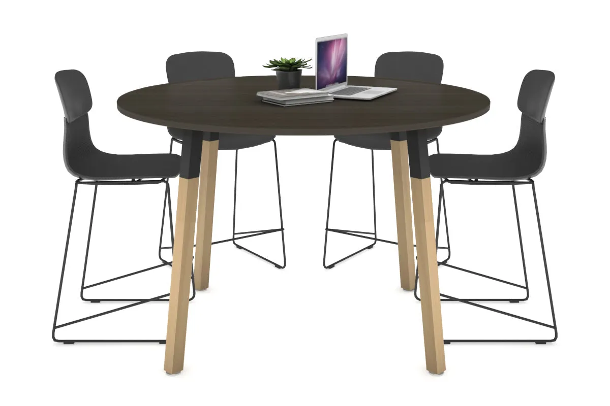 Quadro Counter Wood Legs Round Table [1200 mm]