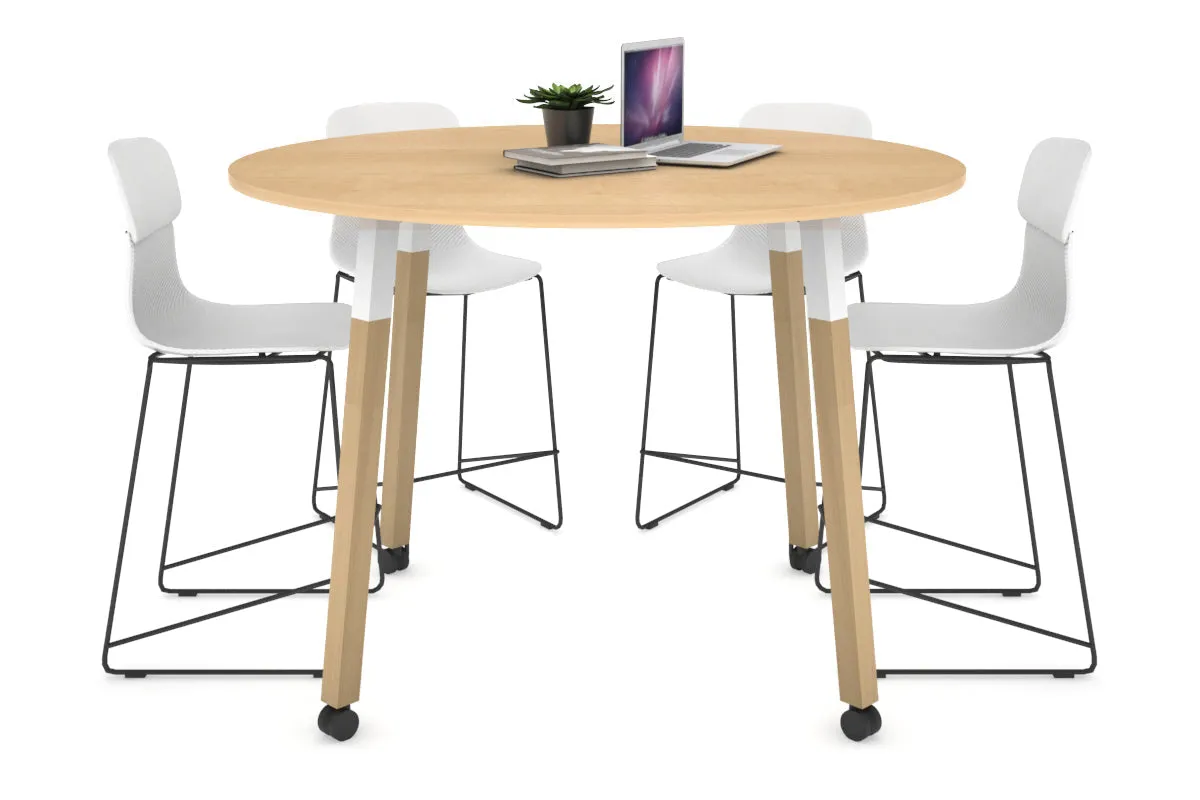 Quadro Counter Wood Legs Round Table [1200 mm]
