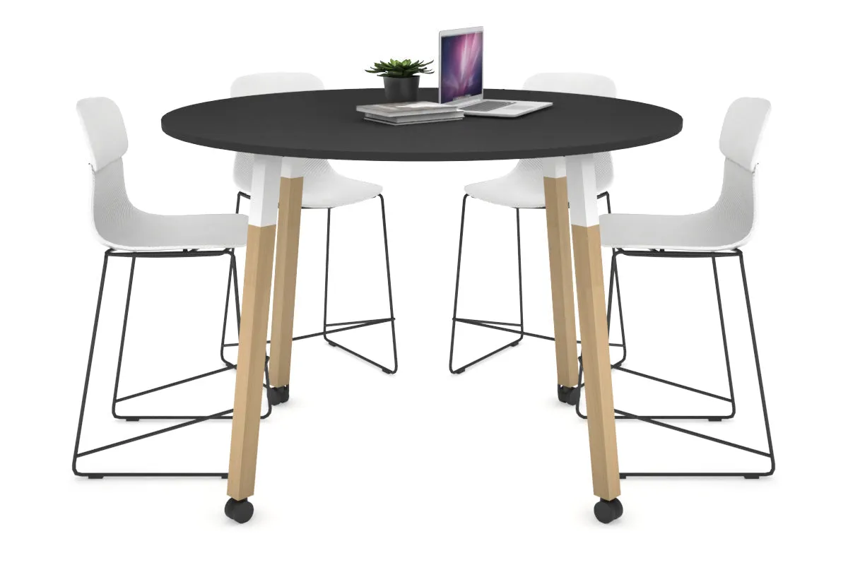 Quadro Counter Wood Legs Round Table [1200 mm]