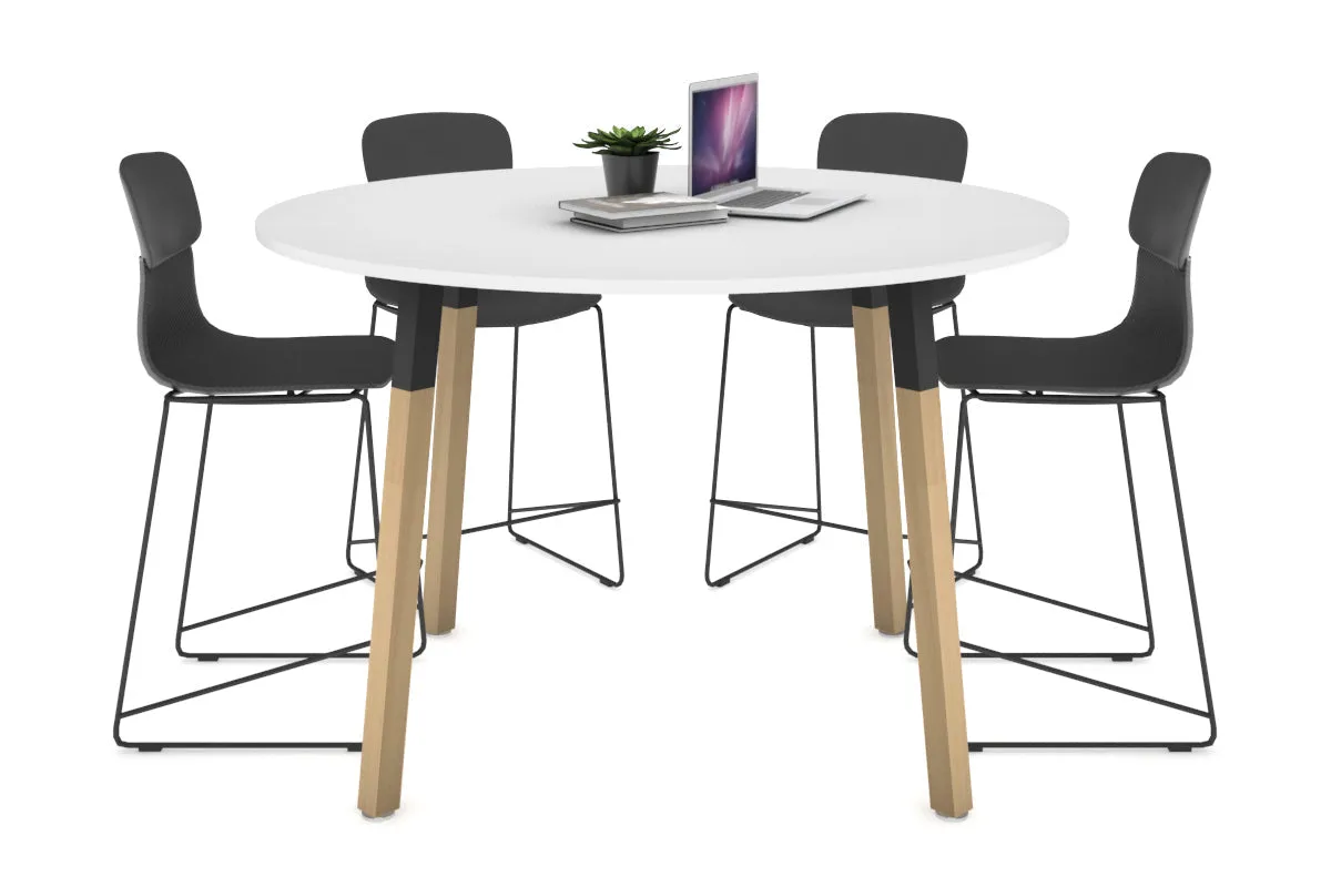 Quadro Counter Wood Legs Round Table [1200 mm]