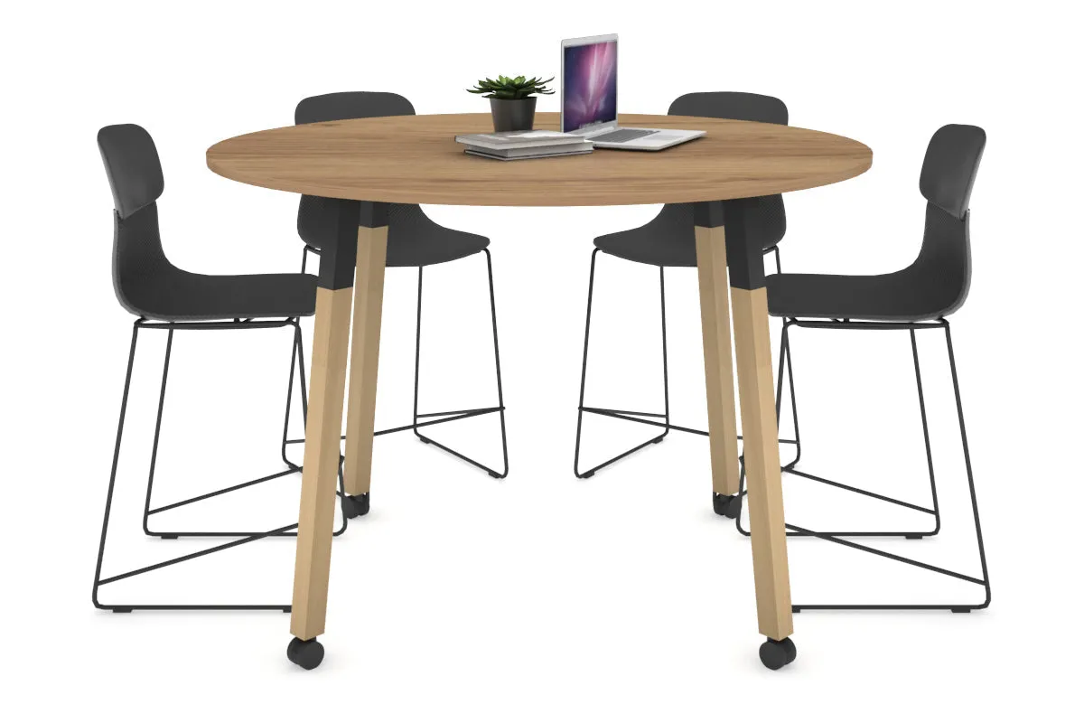 Quadro Counter Wood Legs Round Table [1200 mm]