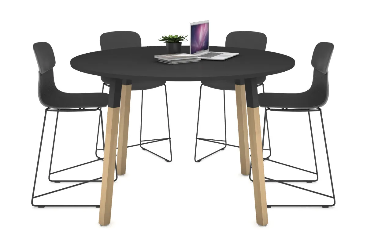 Quadro Counter Wood Legs Round Table [1200 mm]