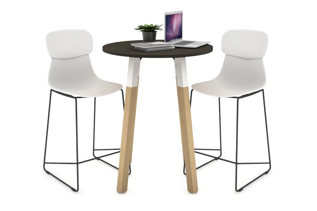 Quadro Counter Wood Legs Round Table [600 mm]