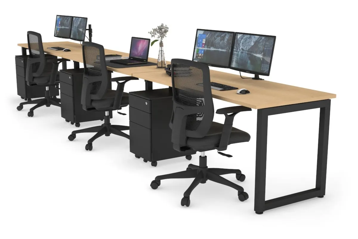 Quadro Loop Legs 3 Person Run Office Workstation [1600L x 700W]