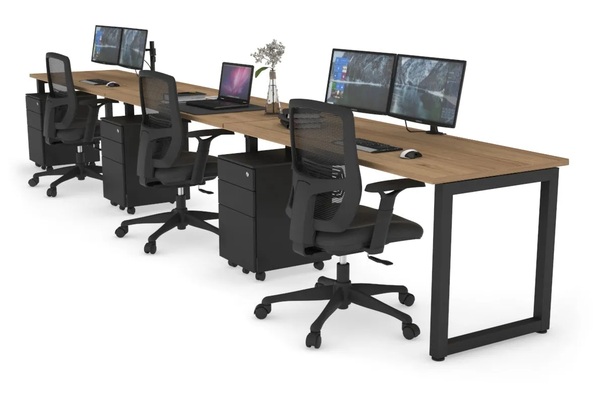 Quadro Loop Legs 3 Person Run Office Workstation [1600L x 700W]