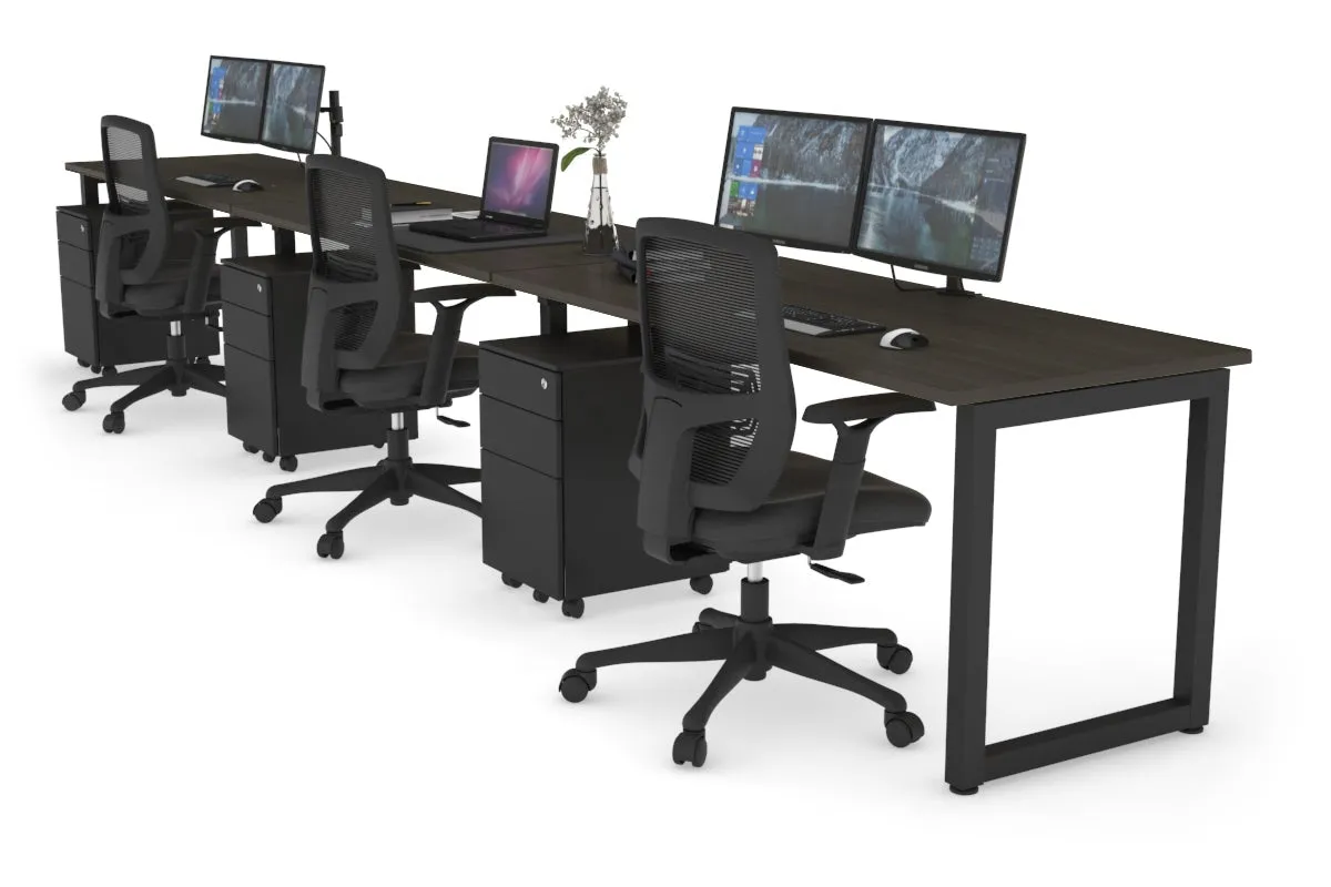 Quadro Loop Legs 3 Person Run Office Workstation [1600L x 700W]
