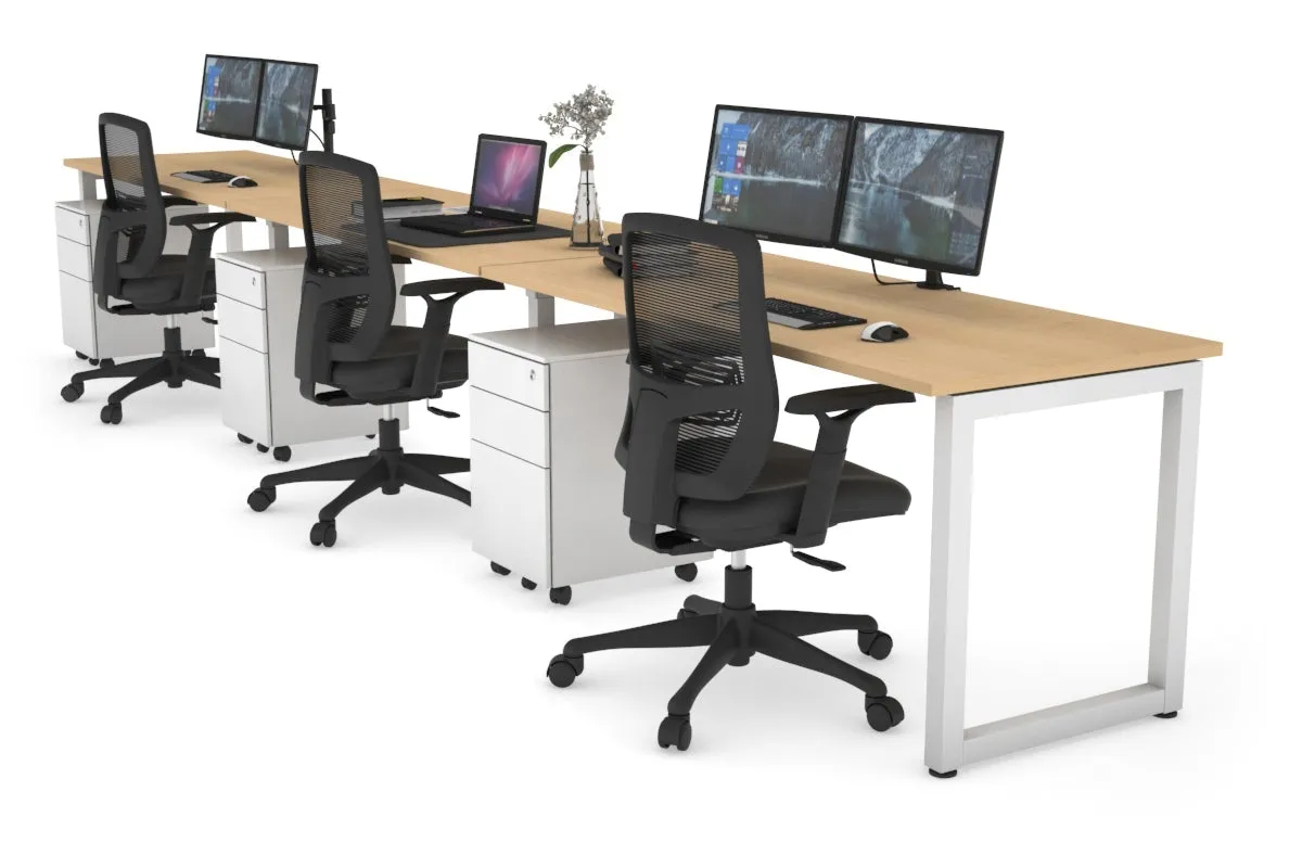 Quadro Loop Legs 3 Person Run Office Workstation [1600L x 700W]