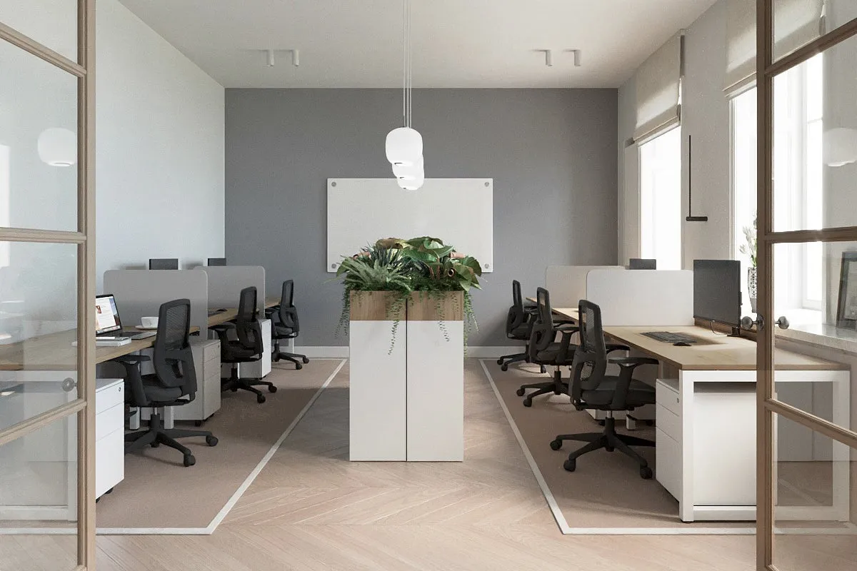 Quadro Loop Legs 3 Person Run Office Workstation [1600L x 700W]