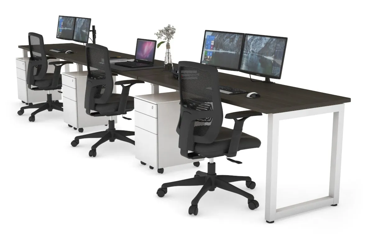 Quadro Loop Legs 3 Person Run Office Workstation [1600L x 700W]