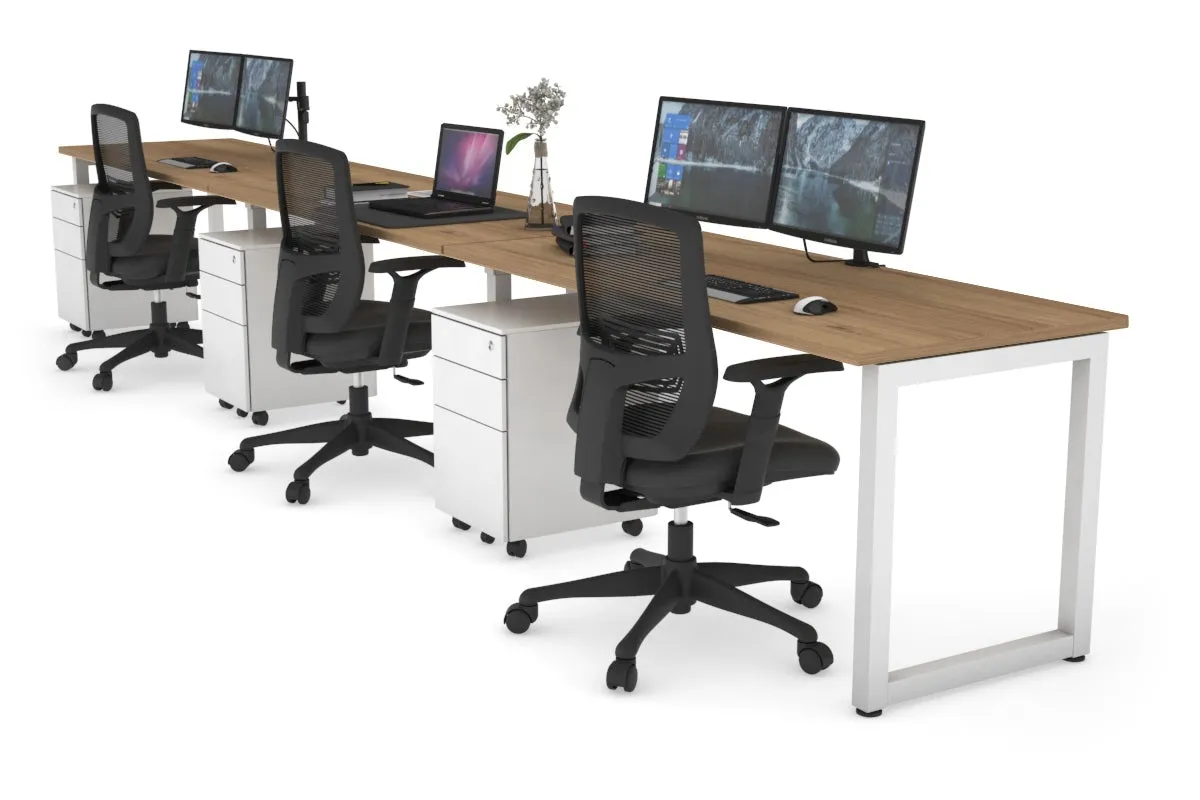 Quadro Loop Legs 3 Person Run Office Workstation [1600L x 700W]