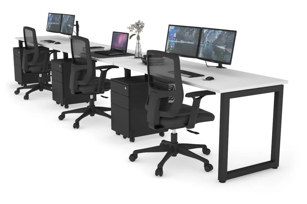 Quadro Loop Legs 3 Person Run Office Workstation [1600L x 700W]