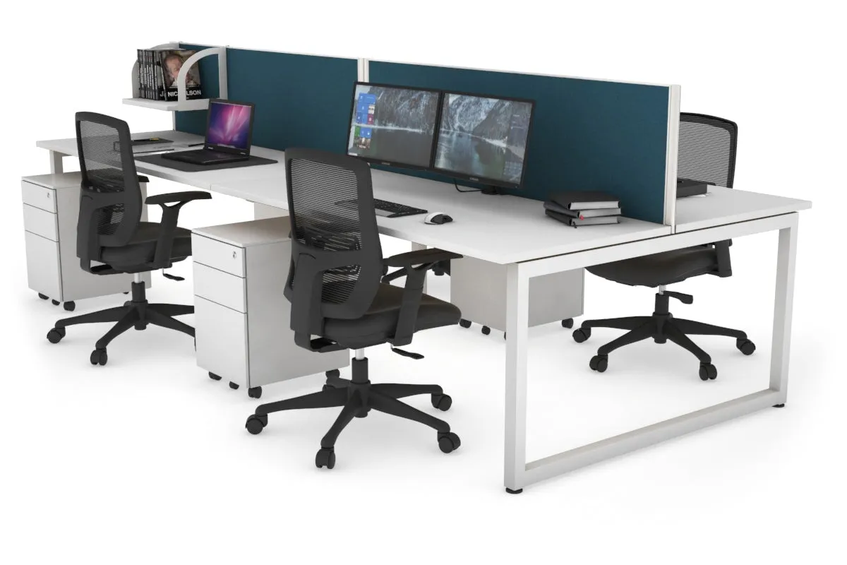 Quadro Loop Legs 4 Person Office Workstation [1600L x 700W]